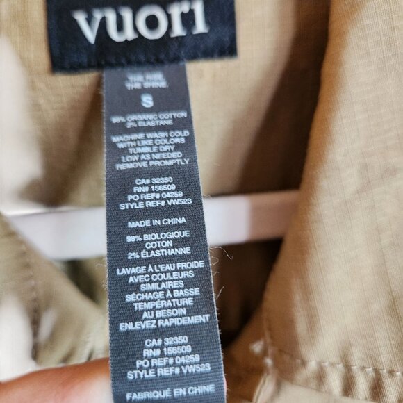 Vuori Jacket Small Tan Women's Ripstop Shacket Shirt Pockets Buttons - Picture 7 of 10